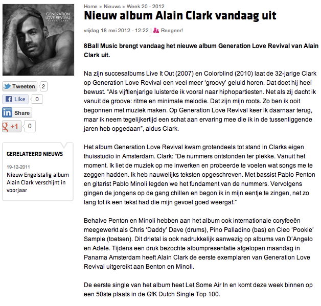 Alain Clark nieuw album
